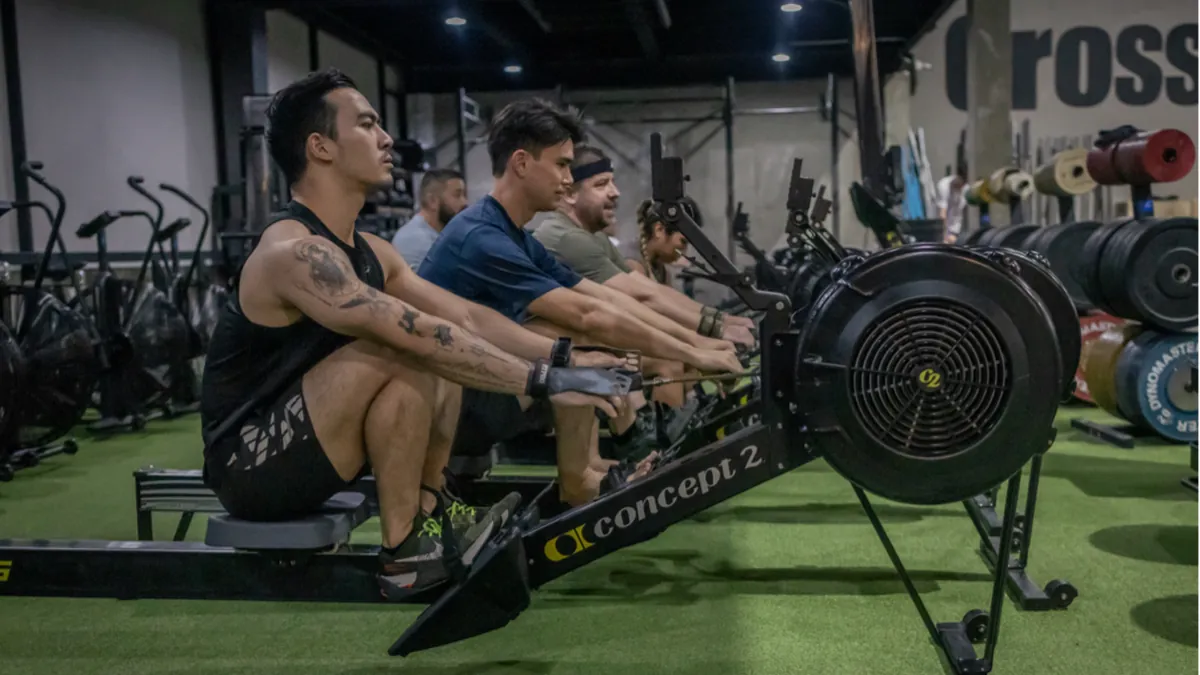 Members on the rowing machines at Arena Bangkok