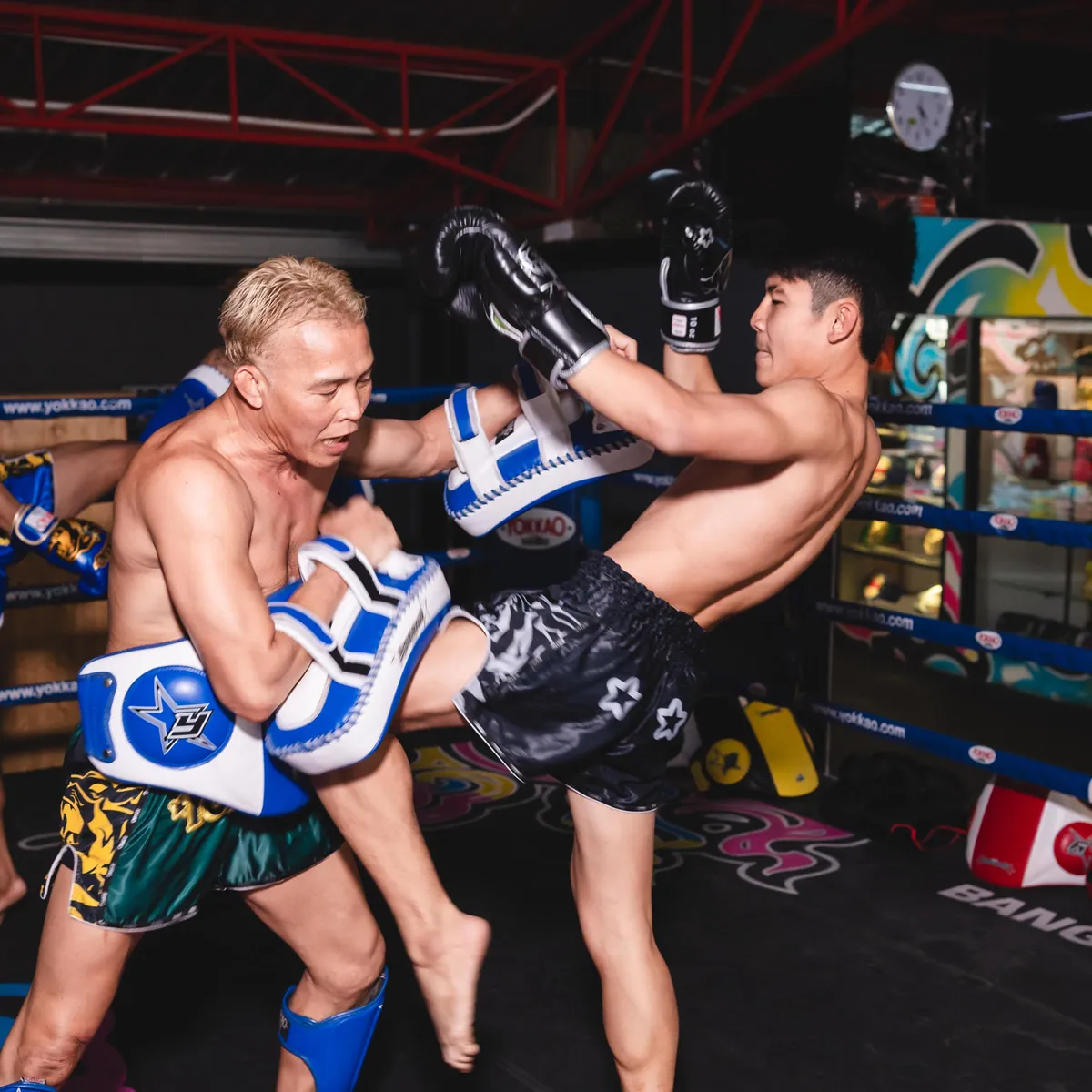 Pad work at YOKKAO Training Center